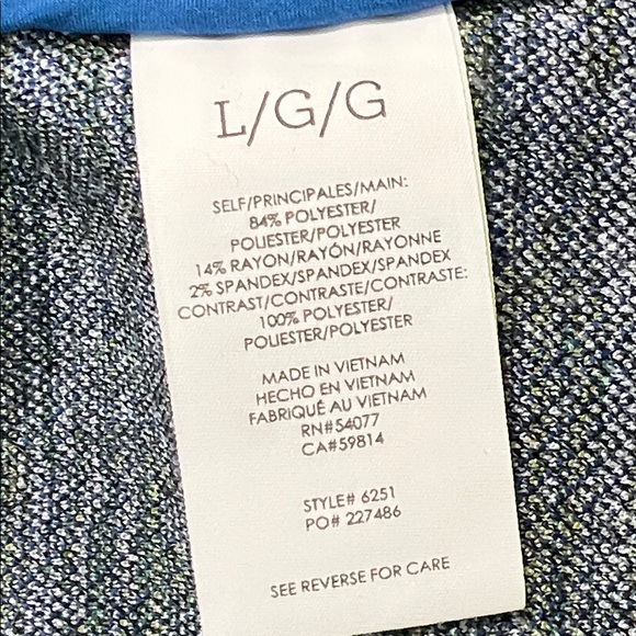 CABI Presentation Stretch Knit Single-Breasted Blazer Green Blue Sz L #6251 EUC - Picture 5 of 5